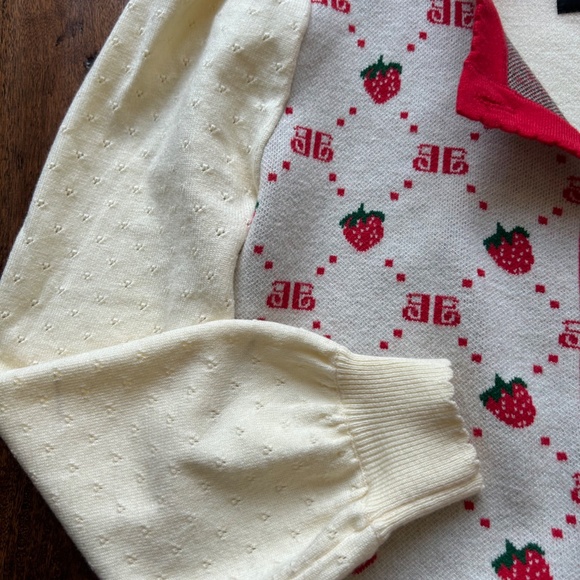 Ellandemm Cardigan Sweater with strawberries and logo - Picture 3 of 5